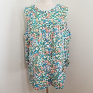 Vermont Country Store Sleeveless Buttondown Tank Top Size 2X